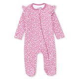 HelloBaby Kız Bebek Tulum Fermuarlı Bisiklet Yaka Uzun Kol Patikli - Mürdüm
