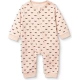 Hellobaby Kız Bebek Tulum Fiyonk Baskılı Fermuarlı Bisiklet Yaka Long Sleeve Ribanalı - Ekru Melanj - 2 - 3 Yaş