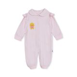 HelloBaby Kız Bebek Tulum Hayvan Baskılı Çıtçıtlı Bebe Yaka Long Sleeve Patikli - Açık Pembe