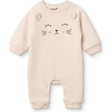 Hellobaby Kız Bebek Tulum Hayvan Baskılı Çıtçıtlı Bisiklet Yaka Long Sleeve Patiksiz - Bej - 6 - 9 Ay