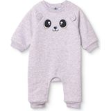 Hellobaby Kız Bebek Tulum Hayvan Baskılı Çıtçıtlı Bisiklet Yaka Uzun Kol Patiksiz - Kar Melanj - 6 - 9 Ay