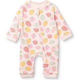 Hellobaby Kız Bebek Tulum Meyve Baskılı Fermuarlı Bisiklet Yaka Uzun Kol Ribanalı - Pembe Melanj - 18 - 24 Ay