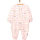 Hellobaby Kız Bebek Uyku Tulumu 1 Tog Fermuarlı Bisiklet Yaka Uzun Kol Ribanalı Paça - Açık Pembe - 9 Ay