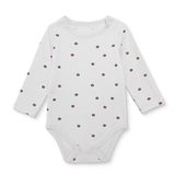 HelloBaby Kız Bebek Uzun Kol Body Çiçek Baskılı Çıtçıtlı Yaka - Ekru