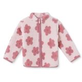 HelloBaby Kız Bebek Welsoft Hırka Çiçek Baskılı Fermuarlı Dik Yaka Long Sleeve - Pembe