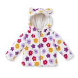 HelloBaby Kız Bebek Welsoft Mont Çiçek Baskılı Fermuarlı Bisiklet Yaka Long Sleeve - Ekru