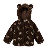 HelloBaby Kız Bebek Welsoft Mont Fiyonk Baskılı Fermuarlı Bisiklet Yaka Long Sleeve - Kahverengi