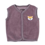 HelloBaby Kız Bebek Yelek Hayvan Baskılı Çıtçıtlı V Yaka Atlet - Gül Kurusu
