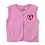 HelloBaby Kız Bebek Yelek Kalp Baskılı Çıtçıtlı V Yaka Atlet - Pembe