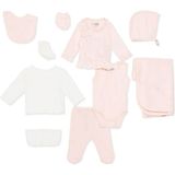 Hellobaby Kız Bebek Yenidoğan 10LU Hastane Çıkışı Interlok V Yaka Uzun Kol Patikli Paça - Pembe