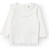 Hellobaby Kız Bebek Yenidoğan Sweatshirt Düğmeli Kaşkorse Bisiklet Yaka Uzun Kol - Ekru - 1 - 3 Ay
