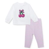 HelloBaby Kız Bebek Yenidoğan Sweatshirt-Patiksiz Alt İki İplik Bisiklet Yaka Uzun Kol