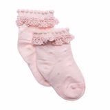 HelloBaby Kız Dantelli Çorap Bebek - Pembe