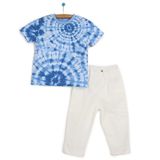 HelloBaby Tropical Party Erkek Bebek Mavi T-shirt ve Pantolon