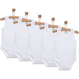 HelloBaby Unisex 5li Atlet Body Çıtçıtlı Bisiklet Yaka - 9 Ay - Beyaz