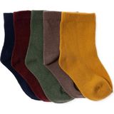 Hellobaby Unisex 5li Soket Çorap Puantiye Baskılı - 6-12 Ay - Kahverengi