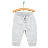 HelloBaby Unisex Bebek Eşofman Alt Şardonlu İki İplik Ribanalı Gri Melanj -
