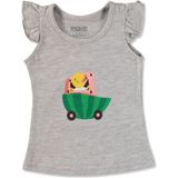 HelloBaby Yaz Kız Bebek Fırfırlı Atlet Tshirt - 1 Yaş - Kar Melanj