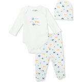 Hellobaby Yenidoğan Body-Patikli Alt-Şapka Interlok Bisiklet Yaka Uzun Kol Patikli Paça - Açık Mavi - 6 - 9 Ay