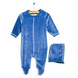 Hellobaby Yenidoğan Kadife Tulum-Şapka 2li Set - 9 Ay - Rose