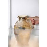 Hellomani Borosilikat Cam Amber Salyangoz Desenli Sürahi 2500 Ml Buzdolabı Kapağına Uygun