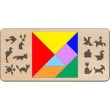 Hellove Ahşap Tangram Zeka Oyunu Strateji Eğitici Zeka Geliştirici Oyun - Renkli