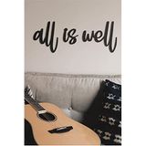 Hellove All Is Well Duvar Yazısı Ahşap Duvar Tablosu Dekoratif Duvar Süsü