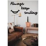 Hellove Always Keep Smiling Duvar Yazısı Dekoratif Tablo Ahşap Tablo