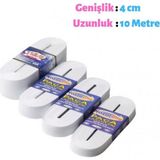 Hellove Beyaz 4 cm Yassı Bel Paça Don Lastiği Yassı Maske Lastiği