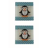 Hellove Cam Banyo Gider Kapak Süsü 2 Adet Cam Gider Kapağı 10X10 cm Penguen