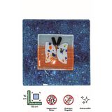 Hellove Cam Gider Kapağı 15x15 Büyük Cam Gider Süsü Dekoratif Banyo Gider Kapak Kelebek 15X15 Füzyon