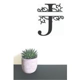 Hellove Dekoratif Ahşap Harf Monogram Harf 1 Adet Dekoratif Duvar Süsü J Harfi Büyük