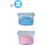 Hellove Ele Yapışmayan Pembe-Mavi Slime 2 Li Pofuduk Slaym Oyun Hamuru - standart