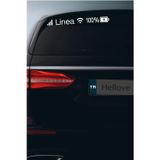 Hellove Fiat Linea Sticker Telefon Şarj Wifi Batarya Şebeke Cam Oto Sticker 40X4CM Beyaz Uyumlu