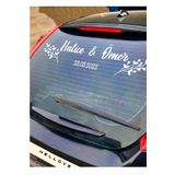 Hellove Gelin Arabası Sticker Süs Dekoratif İsim ve Tarih Yazılı Özel Etiket Beyaz1