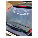 Hellove Gelin Arabası Sticker Süs Dekoratif İsim ve Tarih Yazılı Özel Etiket Beyaz8