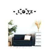 HELLOVE Love Duvar Saati Kalpli Ahşap Duvar Saati Duvar Dekoru