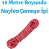 Hellove Renkli Naylon Çamaşır Ipi 10 Metre 1 Adet Fiyatıdır - kırmızı