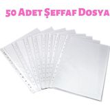 Hellove Şeffaf Dosya Delikli A4 Dosya Poşet Dosya 50 Li Paket