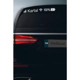 Hellove Tofaş Kartal Sticker Telefon Şarj Wifi Batarya Şebeke Cam Oto Sticker 40X4CM Beyaz Uyumlu