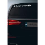 Hellove Tofaş Şahin Sticker Telefon Şarj Wifi Batarya Şebeke Cam Oto Sticker 40X4CM Beyaz Uyumlu