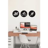 Hellove Triatlon Duvar Dekoru Ahşap Duvar Tablo Mdf Duvar Süsü