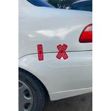 Hellove Yara Bandı Oto Araba Sticker İkili Set Düz ve Çapraz Delikli Yarabandı 13 cm Boyunda Kırmızı