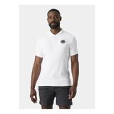 Helly Hansen HP Race Fitted Logo Baskılı Polo T-Shirt, M, HHA.34590, Beyaz, Erkek