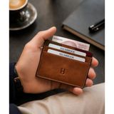 Helmbrook London Elton Erkek Taba Çok Renkli Deri Ince Tasarım Çok Bölmeli Rfid Korumalı Kartlık - Taba - Haki
