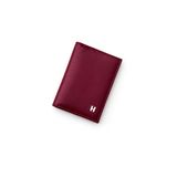 HELMBROOK London Erkekler için Hakiki Deri Kredi Kartı Tutucu Cüzdan | Tam Tahıl İnek Derisi El İşi Deri | Minimalist İnce Tasarım RFID Ön Cep Cüzdan, Bordo, Minimalist