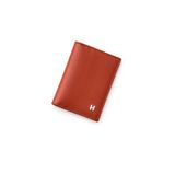 HELMBROOK London Erkekler için Hakiki Deri Kredi Kartı Tutucu Cüzdan | Tam Tahıl İnek Derisi El İşi Deri | Minimalist İnce Tasarım RFID Ön Cep Cüzdan, Bronz, Minimalist