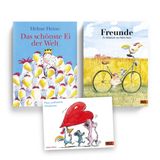 Helme Heine Bücherset - Das schönste Ei der Welt und Freunde mit exklusiver Postkarte - Troisdorfer Bilderbuchpreis 1983, Auswahlliste Deutscher Jugendliteraturpreis - Kinderbuch-Klassiker, Bilderbuch