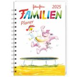 Helme Heine: Familienplaner-Buch A6 2025: Aile takvimi, 4 Spalten. Liebevoll illustrierter Buch-Takvim mit Einstecktasche und Schulferien. Terminplaner mit 160 Seiten.