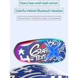 Helmet Graffiti Motor Kask Kulaklık Rgb Modlu Su Geçirmez 6.0 Bluetooth Intercom Yenı Model - Çok Renkli